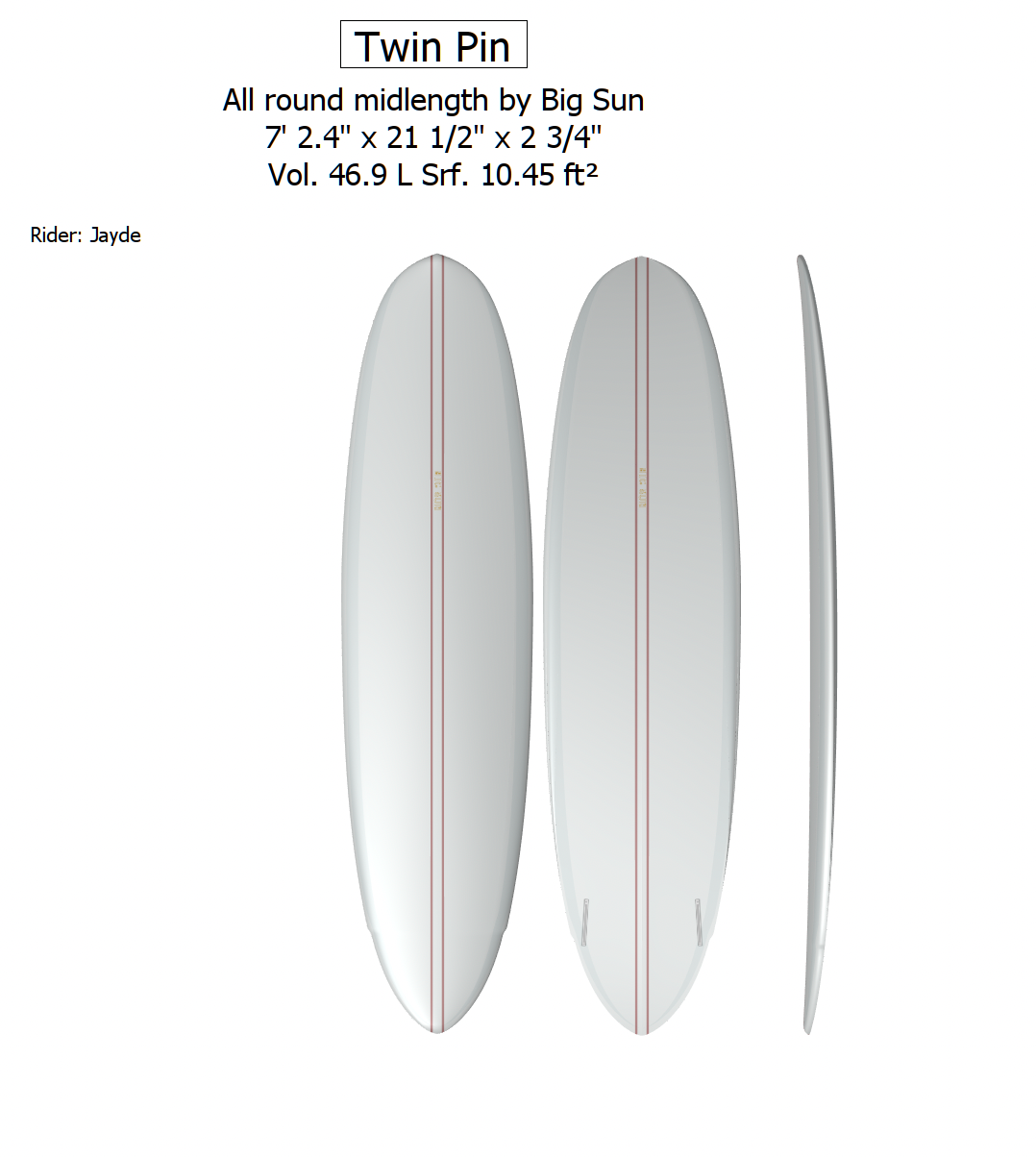 TWIN PIN MID - (7'2 x 21'1/2 x 2'3/4 @ 42L)