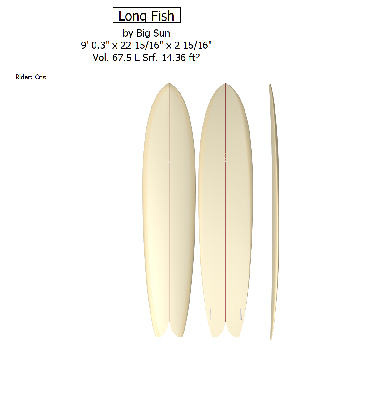 LONG FISH- (9'0 x 23’ x 3' @ 71L) Sun Faded Beige