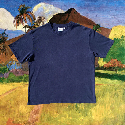 BIG SUN HEMP TEE - NAVY