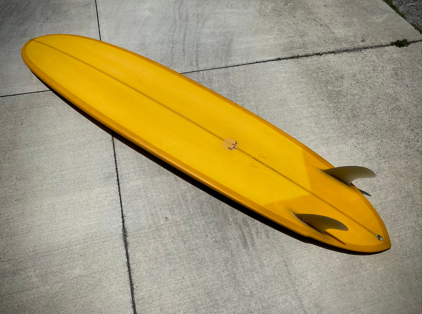 7'8 Twin Pin Midlength - Canary Yellow with Glass in 80's Twins