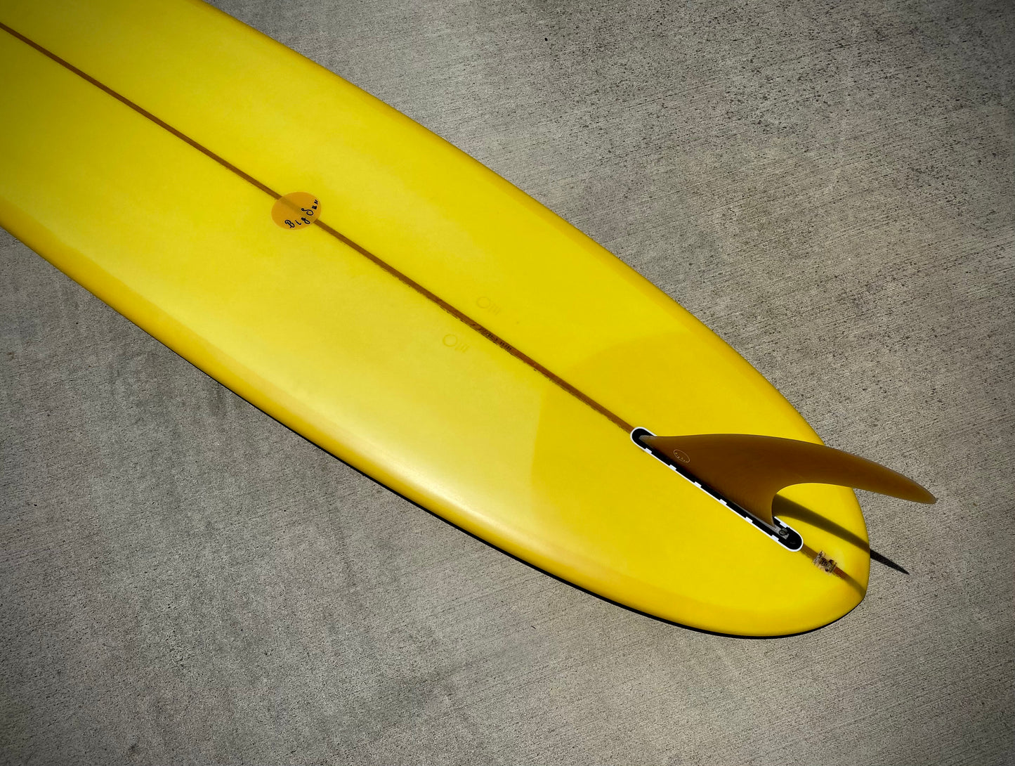 Big Sun Involvement Era Log - 9'7 Pin Tail in Ripe Yellow