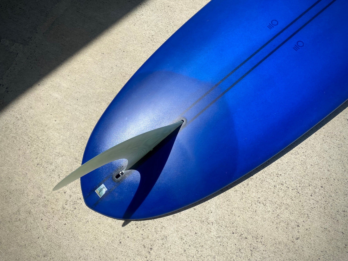 9'2 Hotdogger - Navy Bottom and Light Blue Deck with Double Balsa Stringer