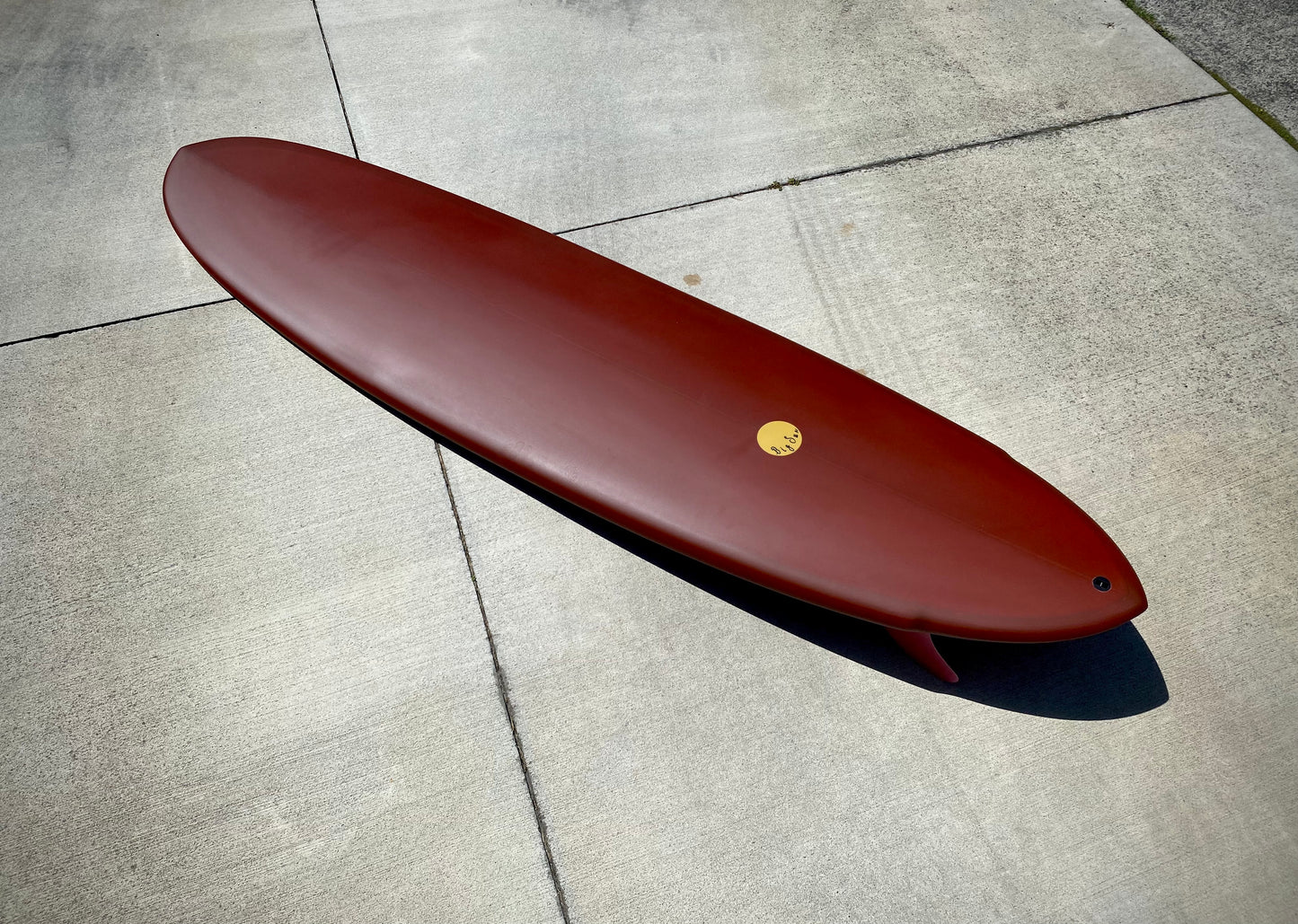 7'0 Twin Pin Midlength in Sun-Dried Red with Glass in 80's Twins