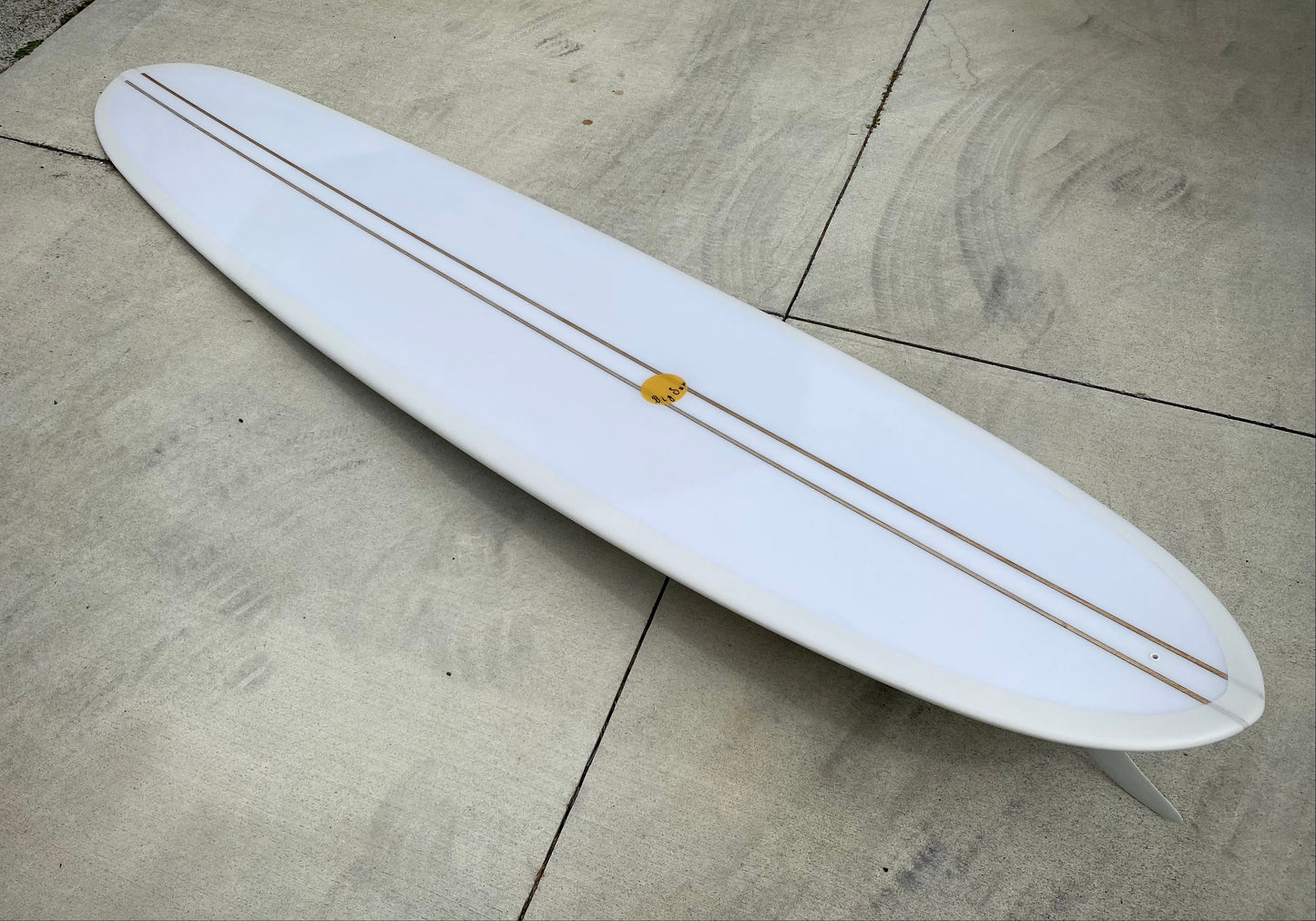 9'2 Hotdogger - Beige Bottom and Clear Deck with Double Balsa Stringer