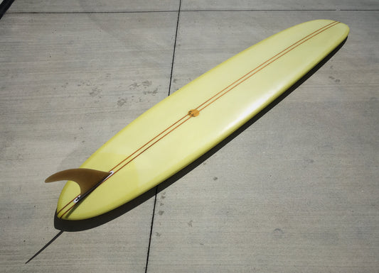 Used Big Log Pin Tail - 9'7 Double Cedar Stringer Mellow Yellow