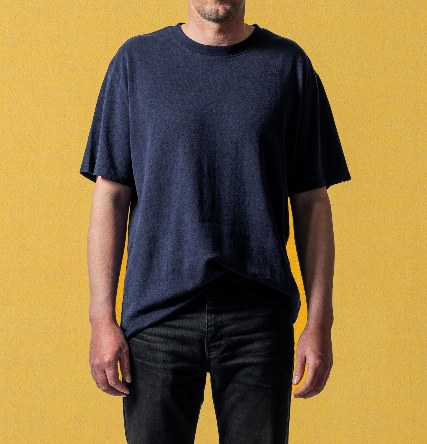 BIG SUN HEMP TEE - NAVY