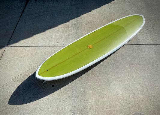 Double Ender Down Rail Midlength - 8'0 White/ Lime and 10' inch Rake